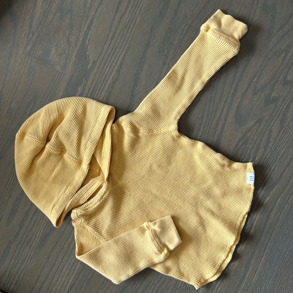 babyGap Mustard Waffle-Knit Hoodie | 12-18M